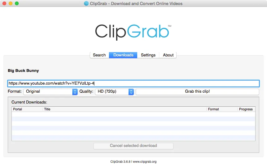 ClipGrab app interface