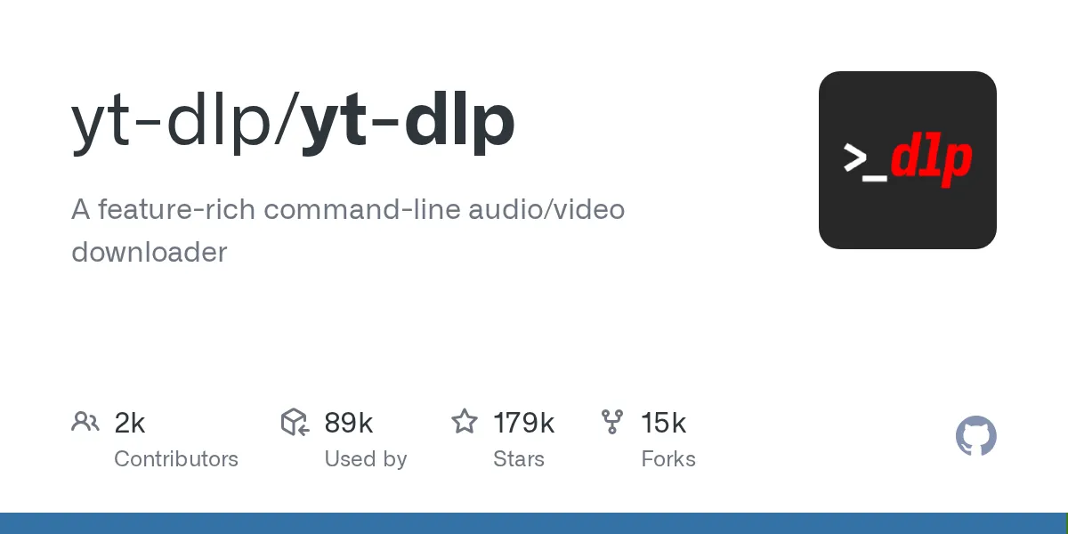 yt-dlp GitHub repository card